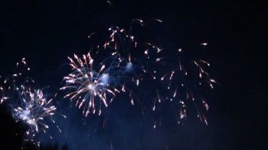 gece gökyüzünde güzel havai fişek gösterisi