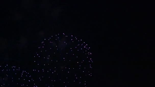 Hermoso Espectáculo Fuegos Artificiales Cielo Nocturno — Vídeo de stock