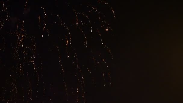 어두운 하늘에서 비디오 불꽃놀이 — 비디오
