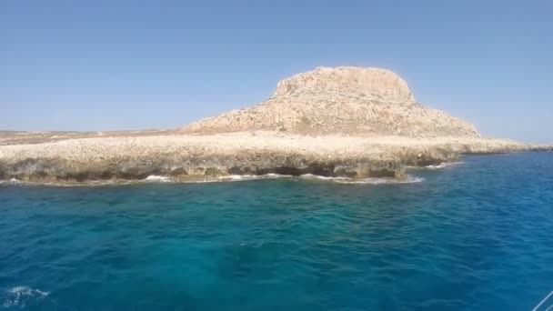 Sveglia Navale Sul Mare Traccia Schiuma Acqua Dietro Grande Nave — Video Stock