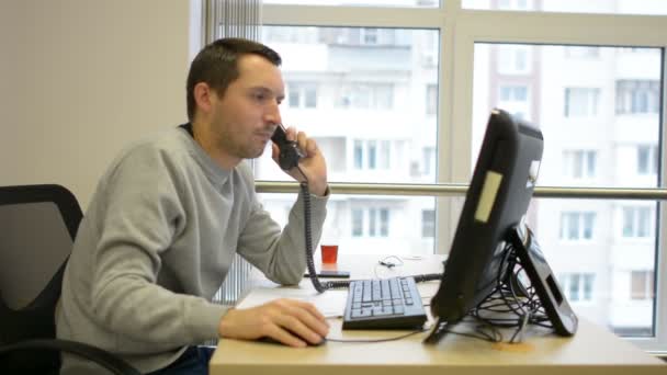 Frustrated Office Worker Throwing Business Paper Away — Stock Video