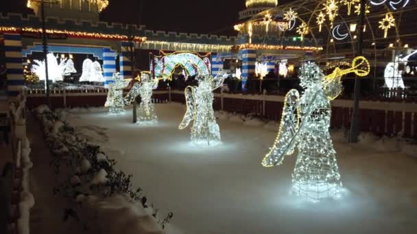 Guirnaldas Navidad Decorativas Año Nuevo Celebración Navidad — Vídeos de Stock