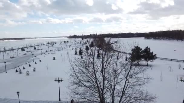 Основные достопримечательности Ярославля, вид сверху — стоковое видео