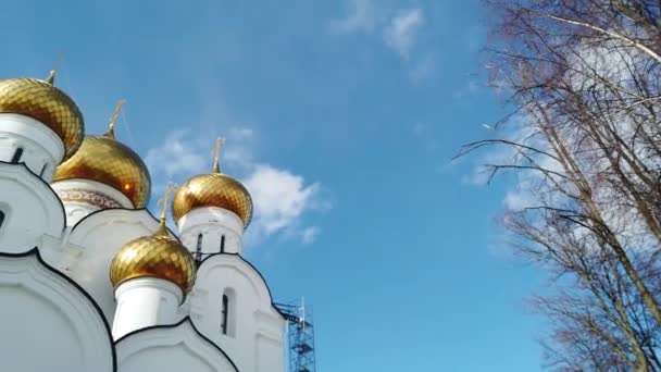 Pohled na Uspenskiy Kafedralnyy Sobor, Jaroslavl, Rusko. — Stock video