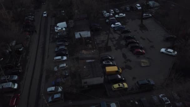Ett Distrikten Moskva Solnedgång Vårkväll — Stockvideo