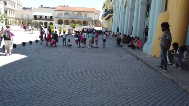 Havana Cuba April 2019 Havanna Ikonisk Populært Turistmål Gamle Gater – stockvideo