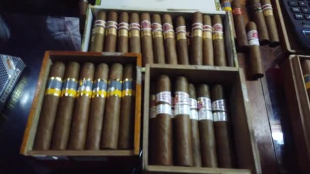 Habana Cuba Abril 2019 Los Clientes Eligen Cigarros Tienda Cigarros — Vídeos de Stock