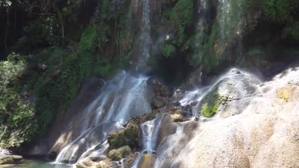 Lesní Horské Bystřiny Lesní Řeky Horská Řeka Vodu Vodopád Cascade — Stock video