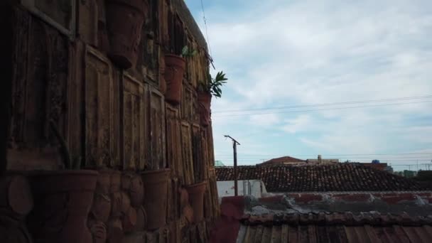 Trinidad Kırmızı Karo Çatıları Sancti Spiritus Küba — Stok video