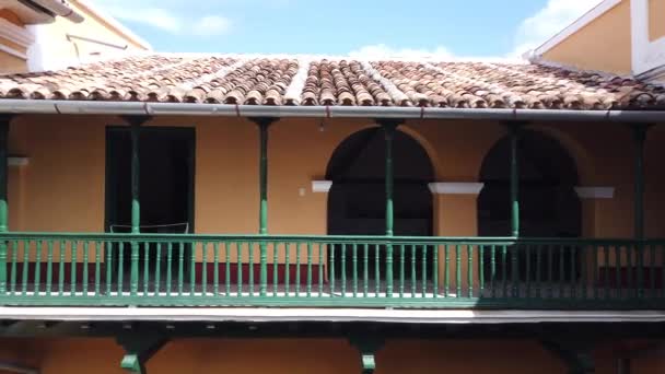 Trinidad Cuba April 2019 Steadicam Shot Painted Murals Decoration Interior — Stock Video