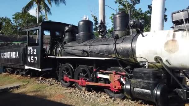 Locomotora Del Museo Antiguo Algún Lugar Cuba — Vídeo de stock