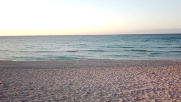 Impresionante Puesta Sol Panorámica Sobre Playa Varadero Cuba — Vídeos de Stock
