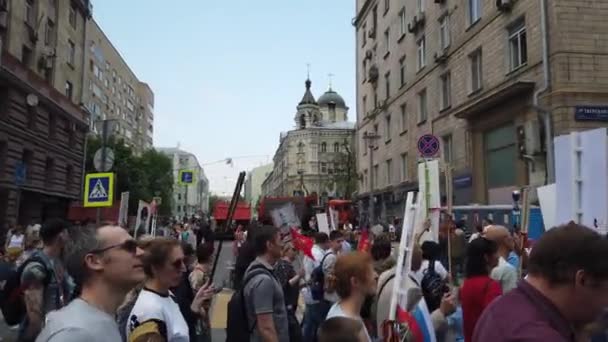 Oroszország Moszkva Május 2019 Procession Immortal Regiment Polgári Kezdeményezés Állandósítja — Stock videók