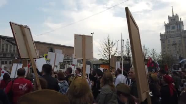 Russia Moscow May 2019 Procession Immortal Regiment Sivilt Initiativ Videreføre – stockvideo