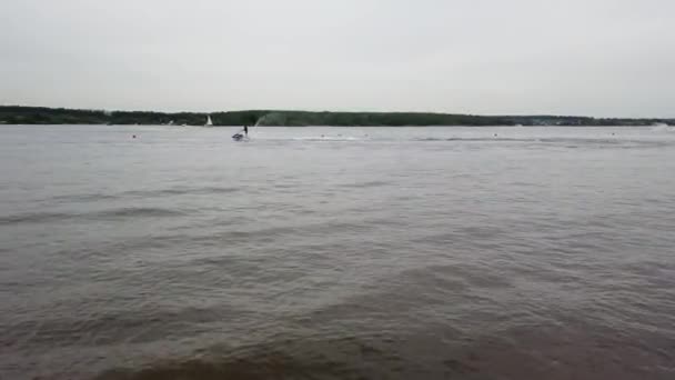 Водный Скутер Водные Скутеры Плавают Реке — стоковое видео