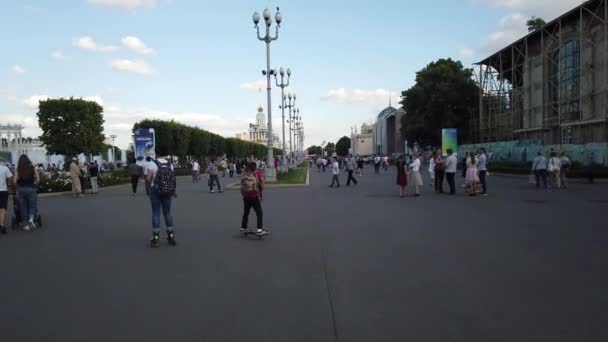 Moscow Juli 2019 Folk Parkera Vdnkh Utställning Prestationer Medborgareekonomi Vdnkh — Stockvideo