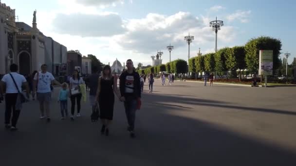 Mosca Luglio 2019 Persone Parco Vdnkh Mostra Dei Risultati Dell — Video Stock