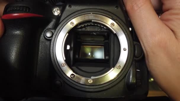 Matrice Della Telecamera Otturatore Della Fotocamera Funziona — Video Stock