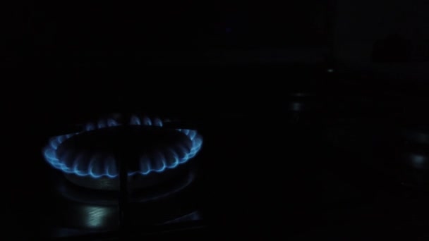 Pohodlí Plynovém Sporáku Rozsvítí Zhasne — Stock video