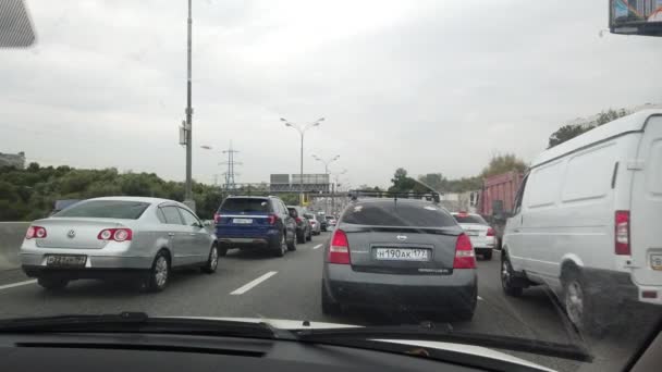 September 2020 Moscow Ryssland Bilen Kör Motorvägen Utsikten Från Bilen — Stockvideo