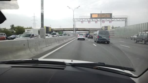 Settembre 2020 Mosca Russia Auto Guida Sull Autostrada Vista Dall — Video Stock