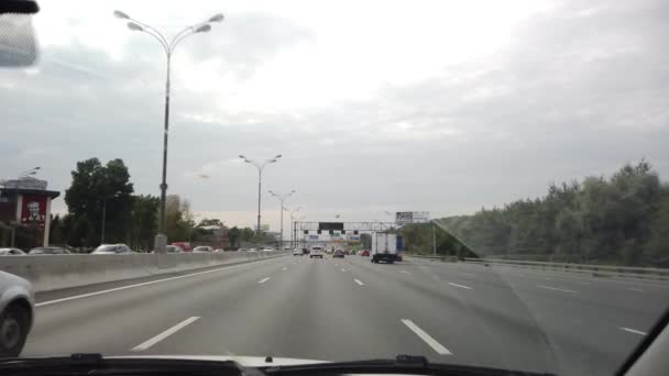 Settembre 2020 Mosca Russia Auto Guida Sull Autostrada Vista Dall — Video Stock