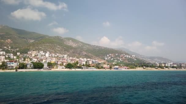 Pohled Vody Pobřeží Alanya Turecko — Stock video