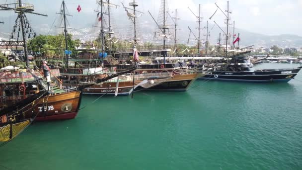 Septembre 2020 Antalye Turquie Navires Passagers Touristiques Dans Ville Portuaire — Video