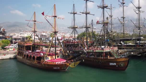 Septembre 2020 Antalye Turquie Navires Passagers Touristiques Dans Ville Portuaire — Video