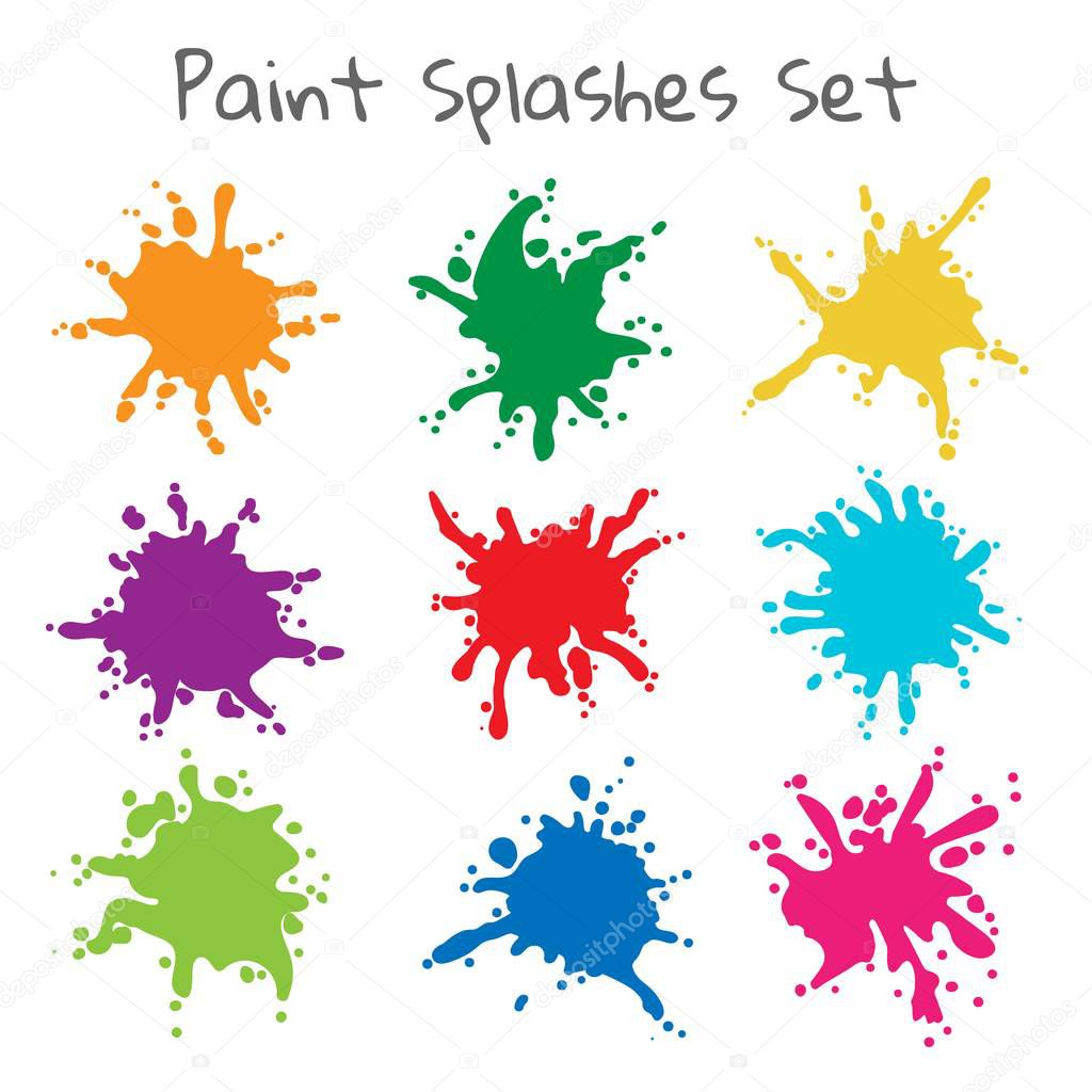 Colorful paint splatters