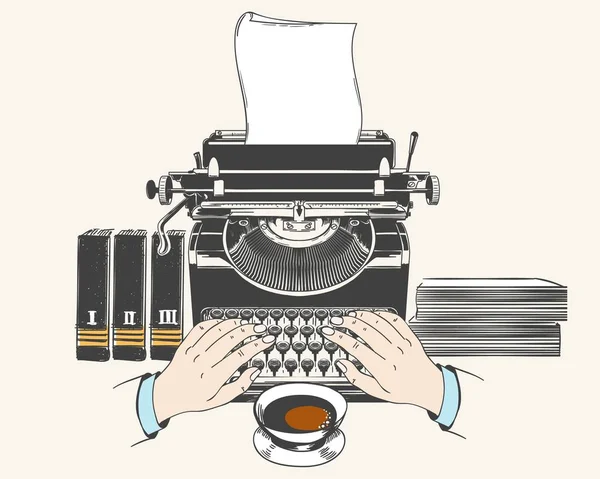 Ретро-пишущая машина — стоковый вектор