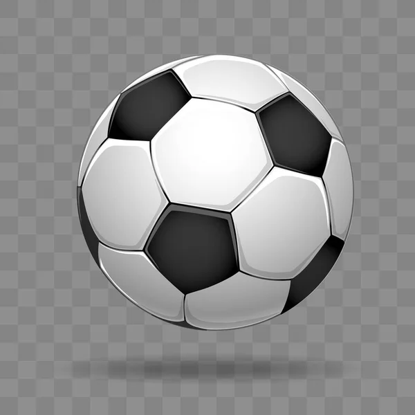 Pelota de fútbol aislada sobre fondo transparente — Vector de stock