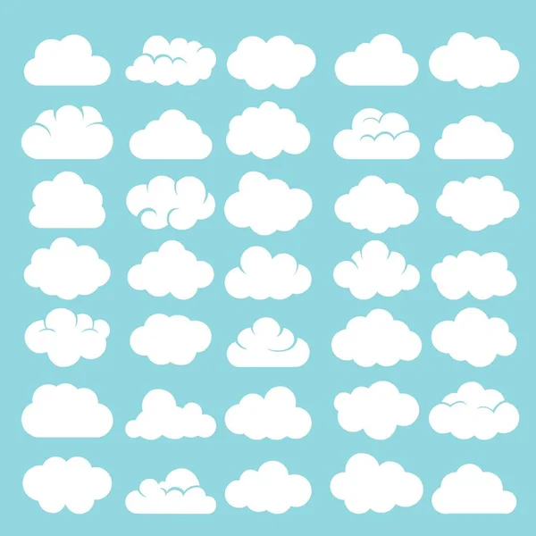 Cartoon Wolken gesetzt — Stockvektor