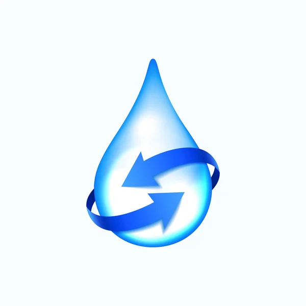 Gota de agua con flechas azules — Archivo Imágenes Vectoriales