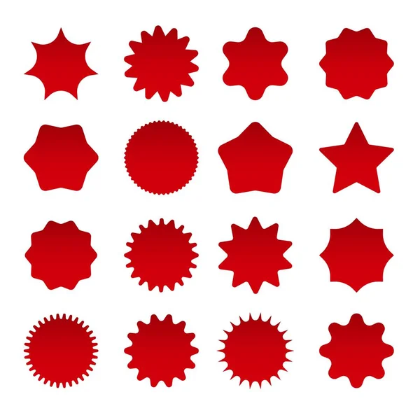 Preço estrela vermelha formas de explosão —  Vetores de Stock