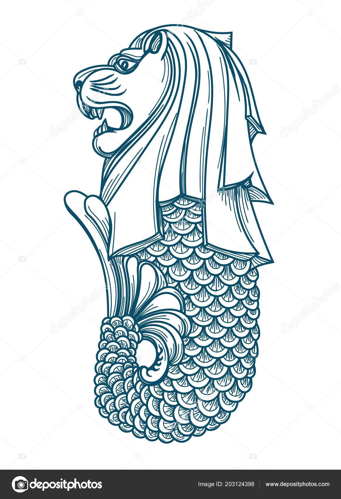 マーライオン Vector Art Stock Images Depositphotos