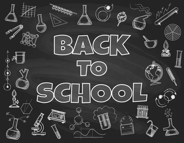 Tebeşir tahtaya geri okul zemin