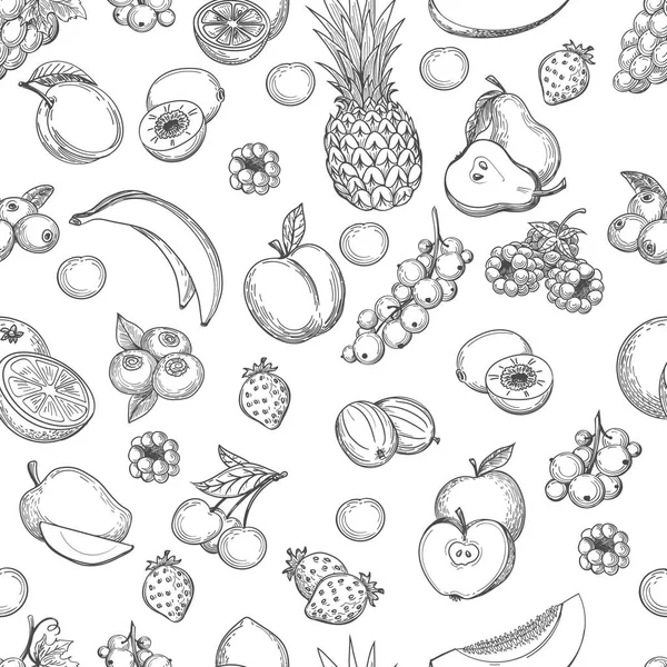 Ligne de fruits motif sans couture — Image vectorielle