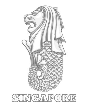 Singapur merlion simgesi