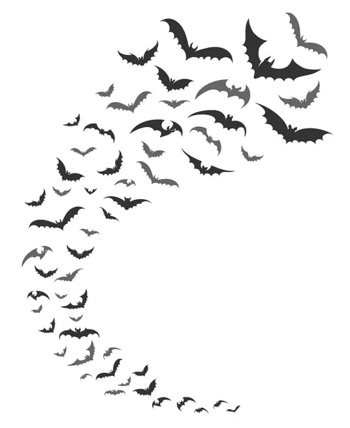 Bats swarm silhouette — Stock Vector