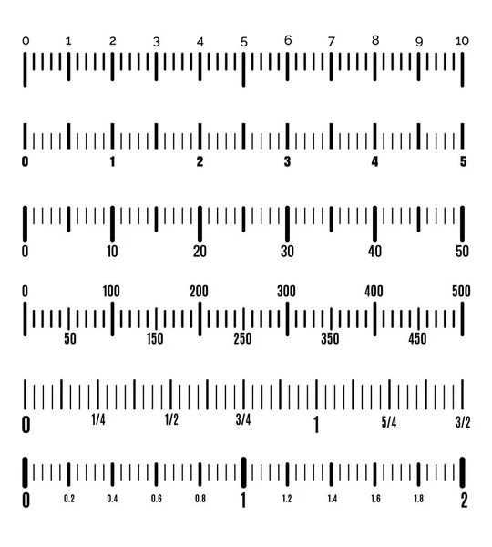 Inch and metric rulers. Measuring tool. Ruler Graduation grid. Size