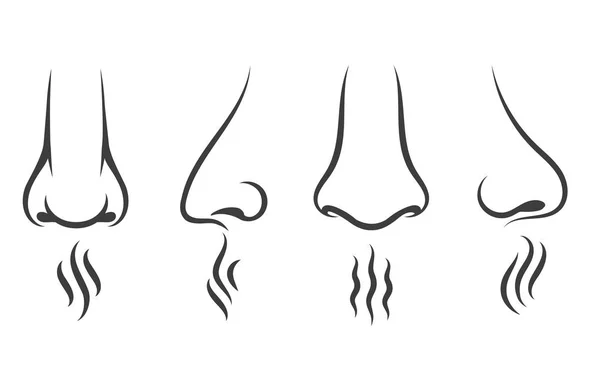 Iconos de olor a nariz — Vector de stock
