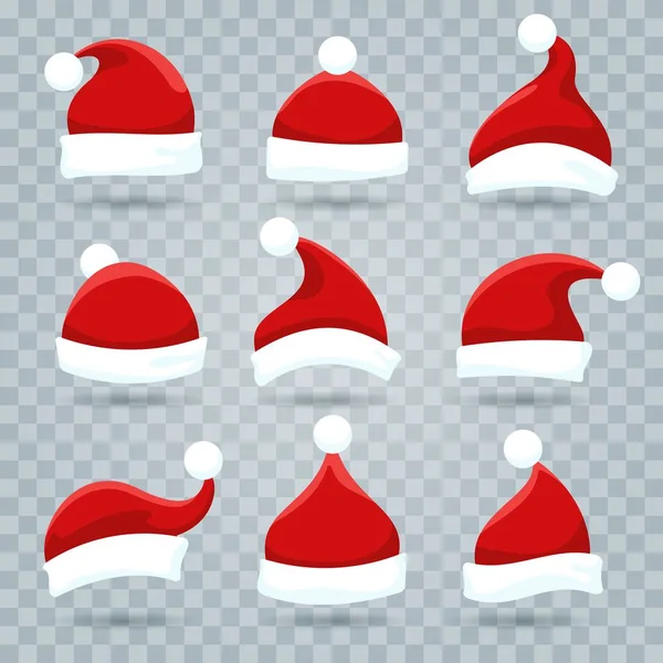 圣诞老人圣诞帽套装 — 图库矢量图片