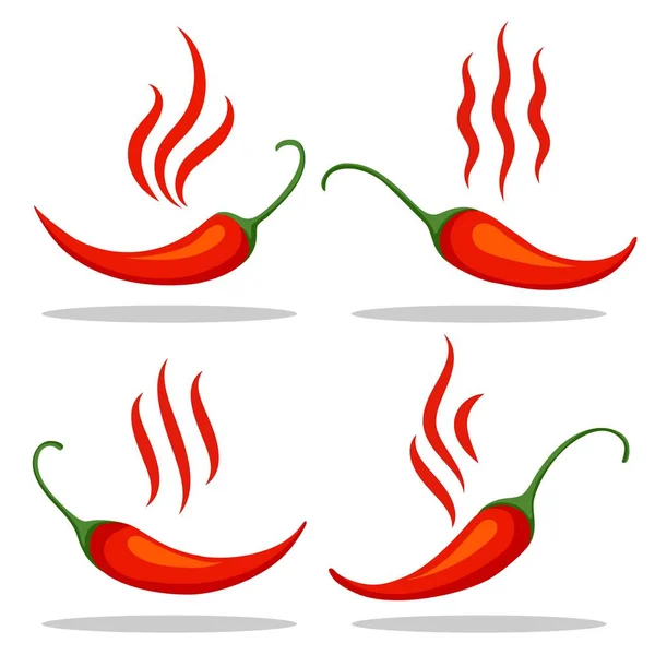 Red tabasco pepper icons — Stock Vector