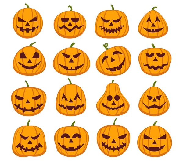 Visages halloween citrouille — Image vectorielle