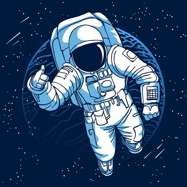 Astronaut in de ruimte — Stockvector