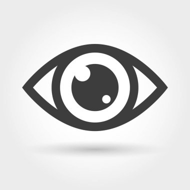 göz simgesinin üzerine beyaz izole