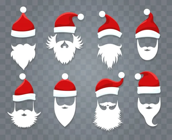圣诞老人的帽子和胡须 — 图库矢量图片