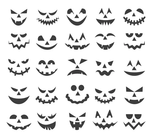 Halloween ghost faces set — Stock Vector