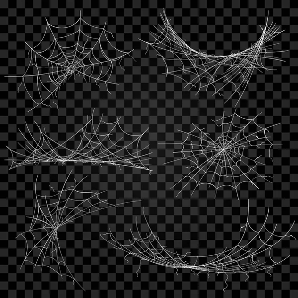 Araña halloween cogwebs en transparente — Archivo Imágenes Vectoriales